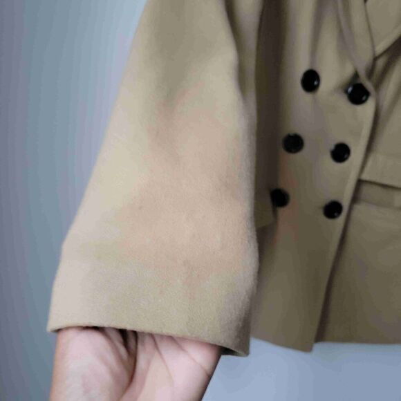 Tulle Womens Double Breasted Wool Blend Coat Notched Lapel Pockets Small - Picture 7 of 8